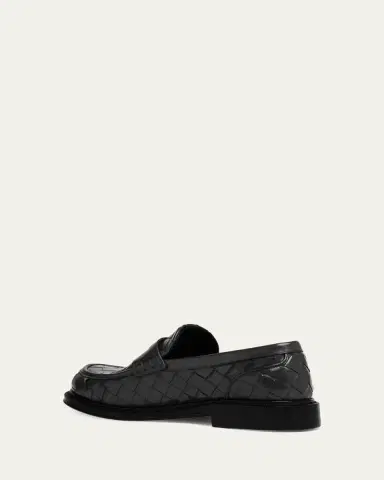 Bottega Veneta Men's James Intrecciato Leather Loafers | Thumbnail 4 Bottega Veneta Men's James Intrecciato Leather Loafers | Thumbnail 4