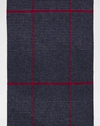 PIACENZA 1733 Men's Silk-Cashmere Check Scarf | Thumbnail 4