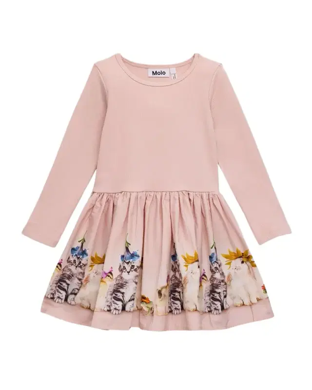 Girl 's Candi Long-Sleeve Organic Cotton Dress, Size 6M-2