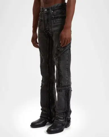 Who Decides War Men's Exposure Patchwork Slim-Fit Jeans | Thumbnail 4 Who Decides War Men's Exposure Patchwork Slim-Fit Jeans | Thumbnail 4