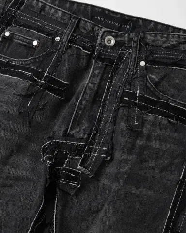 Who Decides War Men's Exposure Patchwork Slim-Fit Jeans | Thumbnail 5 Who Decides War Men's Exposure Patchwork Slim-Fit Jeans | Thumbnail 5