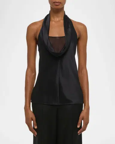 Helmut Lang Silk U-Neck Top | Thumbnail 2