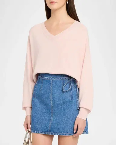 Tanya Taylor Audrey V-Neck Cashmere Sweater | Thumbnail 3