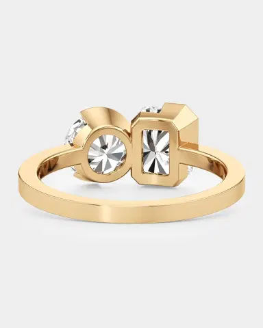 Unsaid Meta Radiant-Round Lab-Grown Diamond Pave Ring in 18K Yellow Gold | Thumbnail 3 Unsaid Meta Radiant-Round Lab-Grown Diamond Pave Ring in 18K Yellow Gold | Thumbnail 3