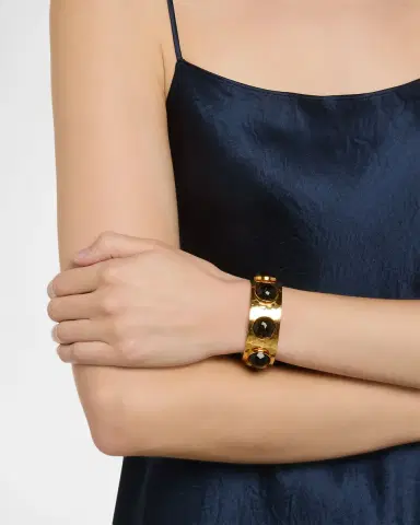 NEST Jewelry Black Onyx Hammered Cuff Bracelet | Thumbnail 2 NEST Jewelry Black Onyx Hammered Cuff Bracelet | Thumbnail 2