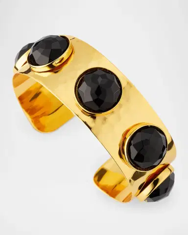 NEST Jewelry Black Onyx Hammered Cuff Bracelet | Thumbnail 3 NEST Jewelry Black Onyx Hammered Cuff Bracelet | Thumbnail 3