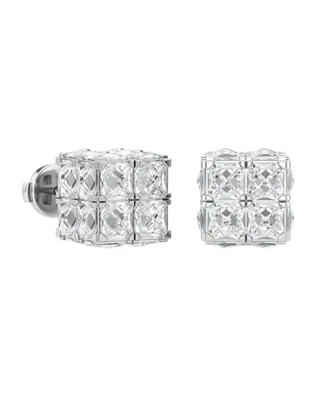 Armor Cube Lab-Grown Diamond Stud Earrings