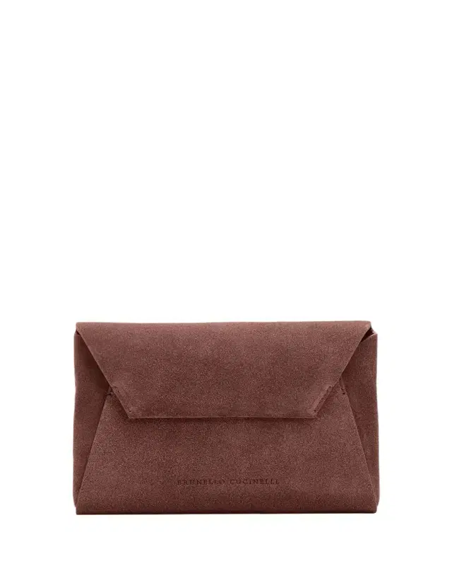 Brunello Cucinelli Suede Envelope Pochette Clutch Bag