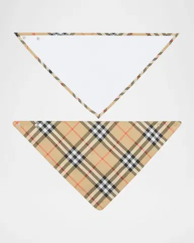 Burberry Kid's Check Cotton Two-Piece Bib Set | Thumbnail 3 Burberry Kid's Check Cotton Two-Piece Bib Set | Thumbnail 3