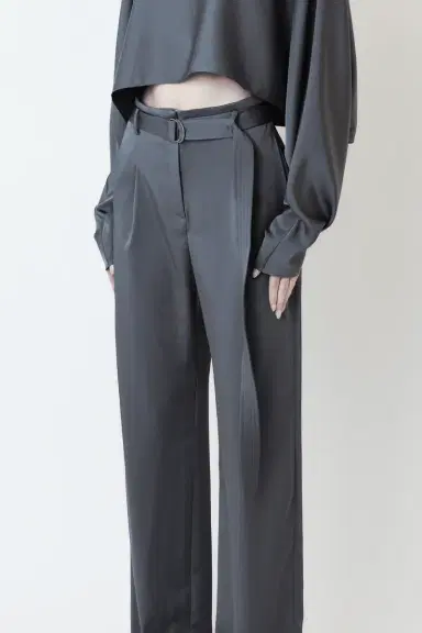 Lapointe Lightweight Satin Belted Pant | Thumbnail 4 Lapointe Lightweight Satin Belted Pant | Thumbnail 4