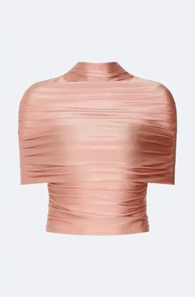 LAPOINTE Shine Jersey Mock Neck Ruched Top | Thumbnail 1 LAPOINTE Shine Jersey Mock Neck Ruched Top | Thumbnail 1