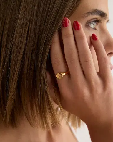 Jennifer Fisher Mini Gothic Letter Signet Ring A-N | Thumbnail 2