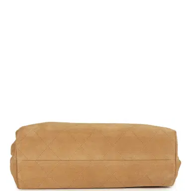 Chanel Chanel Maxi Hobo Bag Beige Suede Antique Gold Hardware | Thumbnail 6