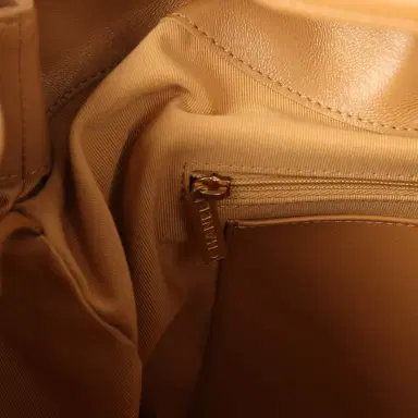 Chanel Chanel Maxi Hobo Bag Beige Suede Antique Gold Hardware | Thumbnail 10