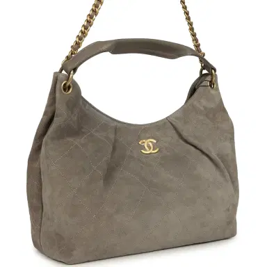 Chanel Chanel Maxi Hobo Bag Dark Grey Suede Antique Gold Hardware | Thumbnail 2 Chanel Chanel Maxi Hobo Bag Dark Grey Suede Antique Gold Hardware | Thumbnail 2