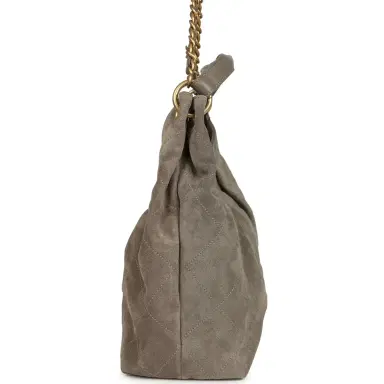 Chanel Chanel Maxi Hobo Bag Dark Grey Suede Antique Gold Hardware | Thumbnail 3 Chanel Chanel Maxi Hobo Bag Dark Grey Suede Antique Gold Hardware | Thumbnail 3