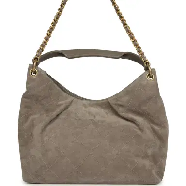 Chanel Chanel Maxi Hobo Bag Dark Grey Suede Antique Gold Hardware | Thumbnail 4 Chanel Chanel Maxi Hobo Bag Dark Grey Suede Antique Gold Hardware | Thumbnail 4