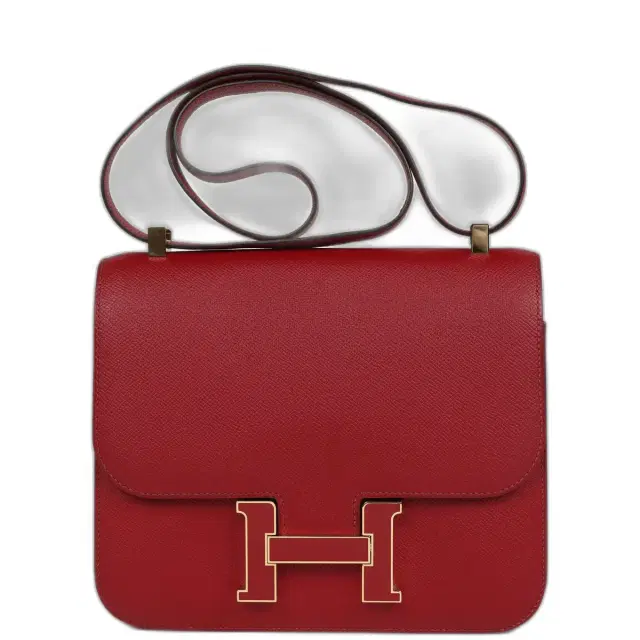 Pre-owned Hermes Constance 24 Rouge Grenat Verso Epsom Lacquered Permabrass Hardware Pre-owned Hermes Constance 24 Rouge Grenat Verso Epsom Lacquered Permabrass Hardware