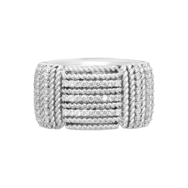 Roberto Coin Roberto Coin Opera 18K White Gold Diamond Wide Band Ring Sz. 6.5 by The Solist
