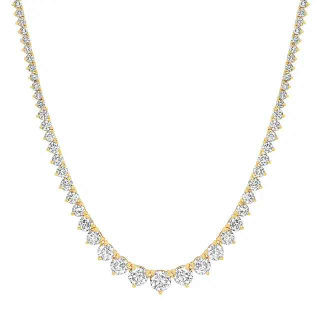 Jennifer Meyer Luxe Graduated 3-Prong Diamond Tennis Necklace
