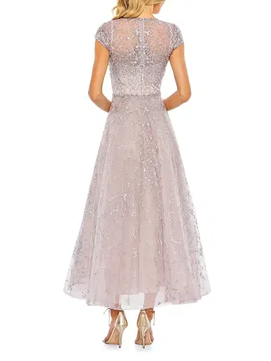 Mac Duggal Women's Petite Embellished Fit & Flare Midi-Dress | Thumbnail 2 Mac Duggal Women's Petite Embellished Fit & Flare Midi-Dress | Thumbnail 2
