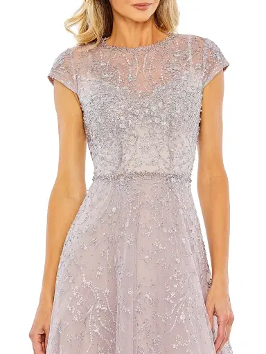 Mac Duggal Women's Petite Embellished Fit & Flare Midi-Dress | Thumbnail 3 Mac Duggal Women's Petite Embellished Fit & Flare Midi-Dress | Thumbnail 3