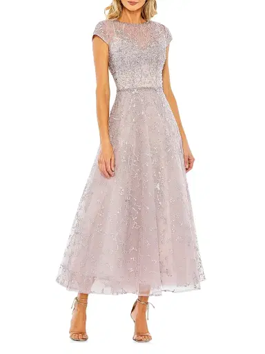 Mac Duggal Women's Petite Embellished Fit & Flare Midi-Dress | Thumbnail 1 Mac Duggal Women's Petite Embellished Fit & Flare Midi-Dress | Thumbnail 1