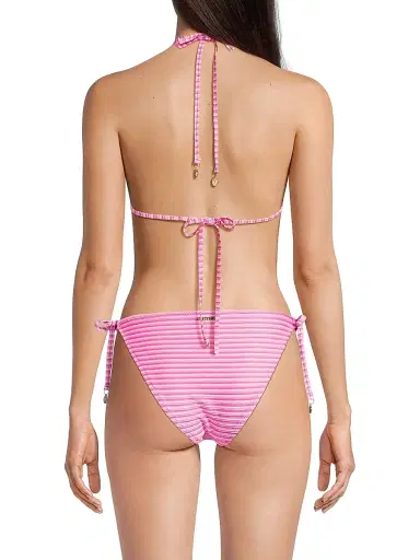 Milly Women's Stripe Triangle Bikini Top - Pink Multi - Size XS | Thumbnail 5 Milly Women's Stripe Triangle Bikini Top - Pink Multi - Size XS | Thumbnail 5
