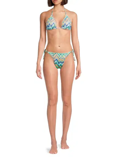 Milly Women's Chevron String Bikini Bottom - Tropical Multi - Size Large | Thumbnail 2 Milly Women's Chevron String Bikini Bottom - Tropical Multi - Size Large | Thumbnail 2