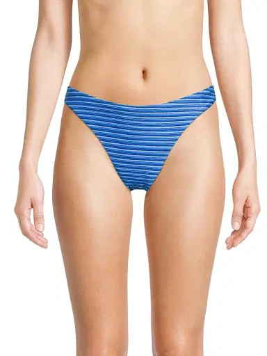 Milly Women's Margot Striped Bikini Bottom - Blue Multi - Size Large | Thumbnail 3 Milly Women's Margot Striped Bikini Bottom - Blue Multi - Size Large | Thumbnail 3