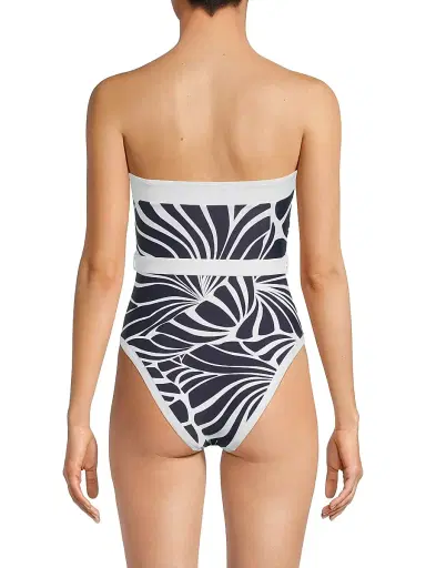 Milly Women's Ravello Abstract Kai Print One-Piece Swimsuit - Navy White - Size Small | Thumbnail 5