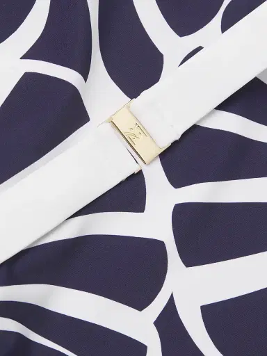 Milly Women's Ravello Abstract Kai Print One-Piece Swimsuit - Navy White - Size Small | Thumbnail 6