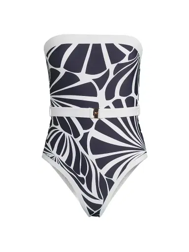 Milly Women's Ravello Abstract Kai Print One-Piece Swimsuit - Navy White - Size Small | Thumbnail 1