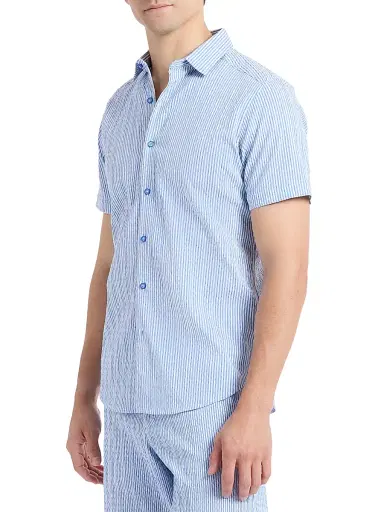 Robert Graham Men's Fornillo Striped Jacquard Shirt - Navy - Size XXL | Thumbnail 3