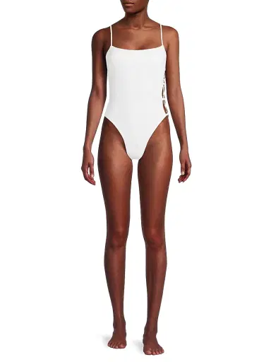Milly Women's Ringside One-Piece Swimsuit - Beige Gold | Thumbnail 2