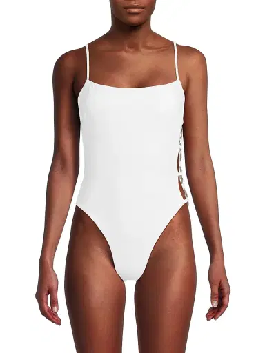Milly Women's Ringside One-Piece Swimsuit - Beige Gold | Thumbnail 3