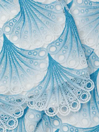 Milly Women's Bubble Wave Lace Shorts - Blue White | Thumbnail 6