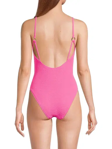 Milly Women's Grace Solid One-Piece Swimsuit - Pink - Size Large | Thumbnail 5 Milly Women's Grace Solid One-Piece Swimsuit - Pink - Size Large | Thumbnail 5