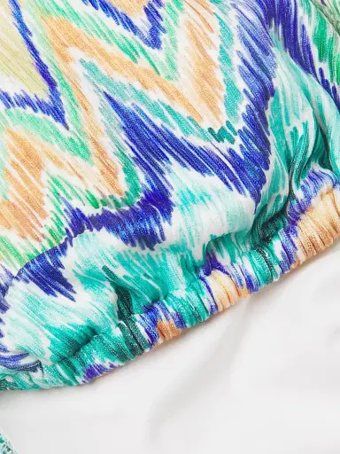 Milly Women's Chevron Triangle Bikini Top - Tropical Multi - Size Large | Thumbnail 6
