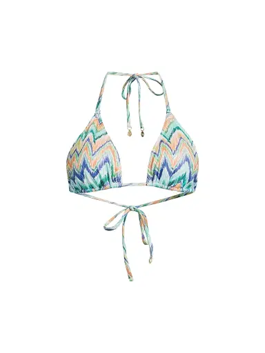 Milly Women's Chevron Triangle Bikini Top - Tropical Multi - Size Large | Thumbnail 1