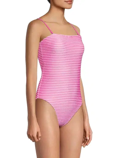 Milly Women's Striped Strapless One-Piece Swimsuit - Pink Multi - Size Large | Thumbnail 4 Milly Women's Striped Strapless One-Piece Swimsuit - Pink Multi - Size Large | Thumbnail 4