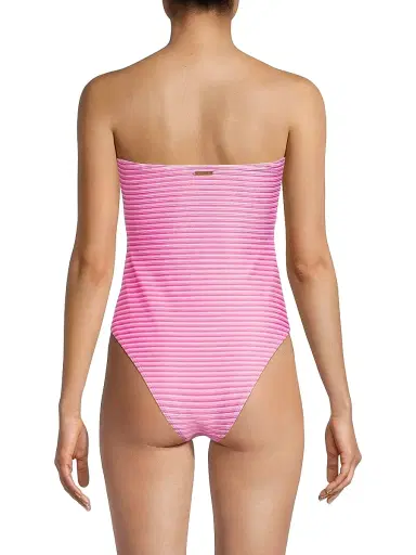 Milly Women's Striped Strapless One-Piece Swimsuit - Pink Multi - Size Large | Thumbnail 5 Milly Women's Striped Strapless One-Piece Swimsuit - Pink Multi - Size Large | Thumbnail 5