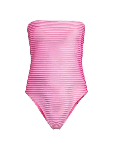 Milly Women's Striped Strapless One-Piece Swimsuit - Pink Multi - Size Large | Thumbnail 1 Milly Women's Striped Strapless One-Piece Swimsuit - Pink Multi - Size Large | Thumbnail 1