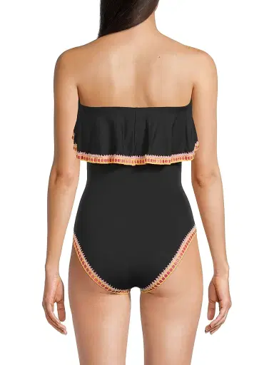 Milly Women's Strapless Ruffle Crochet-Trim One-Piece Swimsuit | Thumbnail 5 Milly Women's Strapless Ruffle Crochet-Trim One-Piece Swimsuit | Thumbnail 5