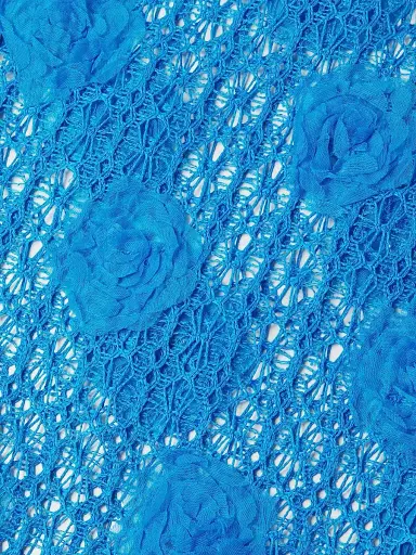 Milly Women's 3D Floral Crochet Cover-Up Dress - Blue | Thumbnail 6 Milly Women's 3D Floral Crochet Cover-Up Dress - Blue | Thumbnail 6