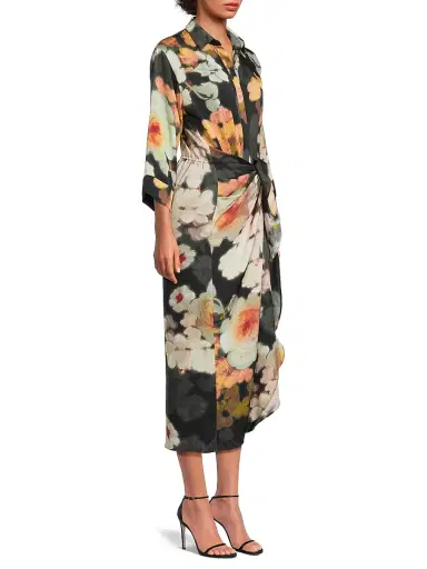 Ungaro Women's Imani Printed Sheath Midi-Dress - Black Multi - Size XXL | Thumbnail 4