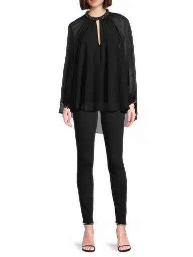 Ungaro Women's Avery Embellished Cape Blouse - Black - Size XXL | Thumbnail 2
