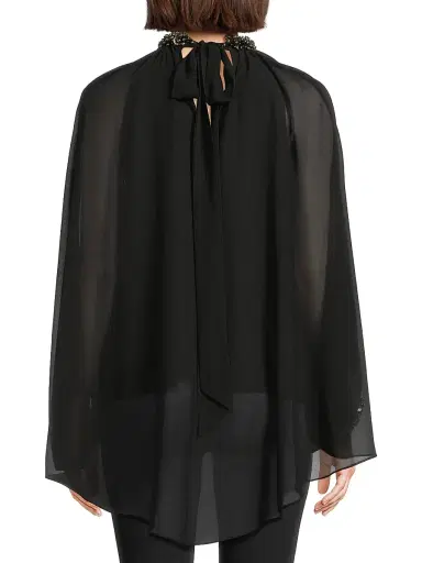 Ungaro Women's Avery Embellished Cape Blouse - Black - Size XXL | Thumbnail 5