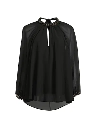 Ungaro Women's Avery Embellished Cape Blouse - Black - Size XXL | Thumbnail 1