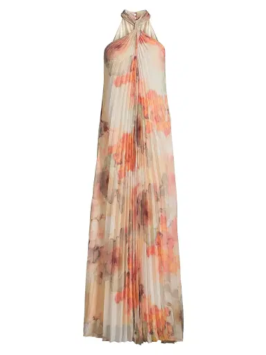 Ungaro Women's Ira Garden Of Noor Pleated Maxi Dress | Thumbnail 1